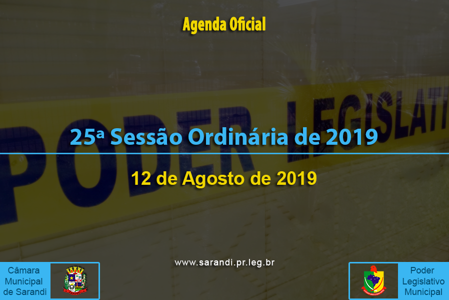 25ª Sessão Ordinária 2019