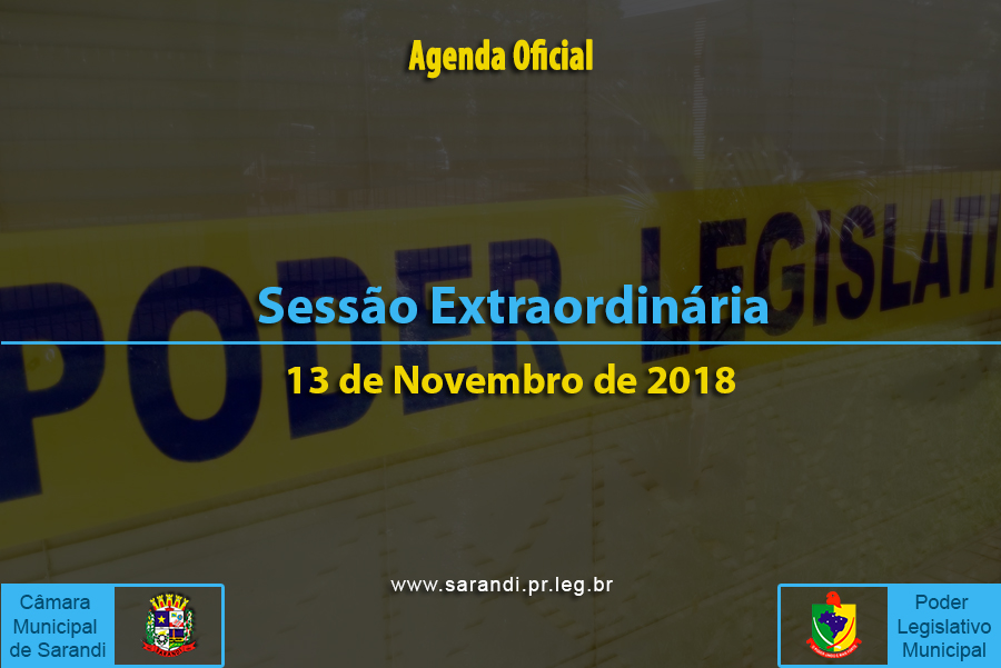 Sessão Extraordinária de 13 de Novembro de 2018.