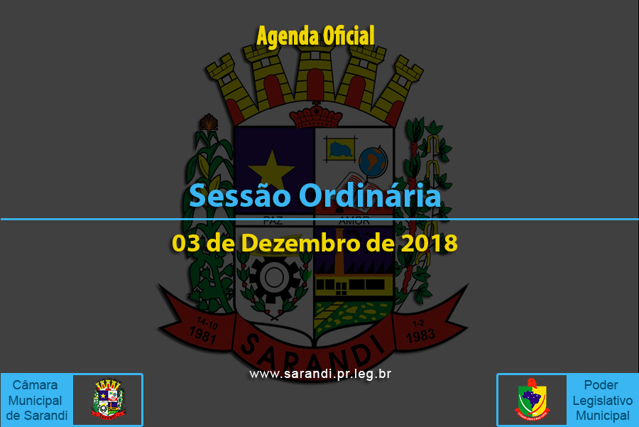 Sessão Ordinária de 03 de Dezembro de 2018.