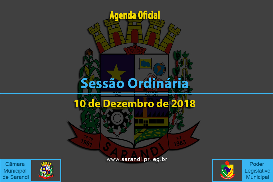 Sessão Ordinária de 10 de Dezembro de 2018.