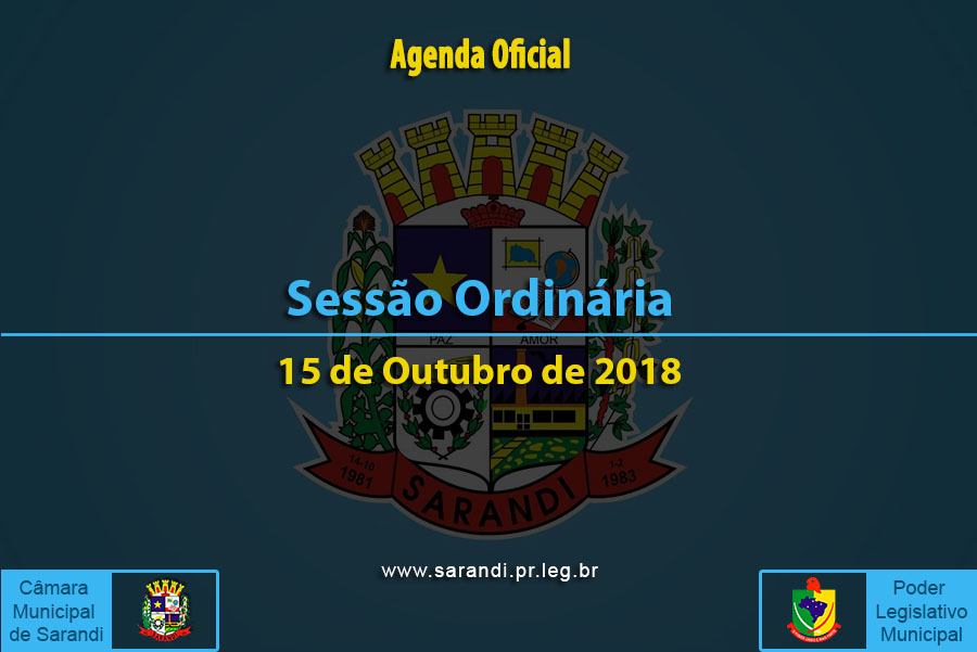 Sessão Ordinária de 15 de Outubro de 2018.