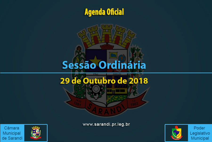 Sessão Ordinária de 29 de Outubro de 2018.